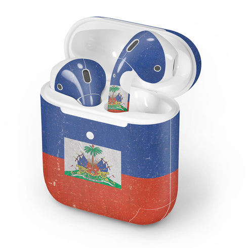 Haitian Flag Distressed Apple AirPods 2 Skin